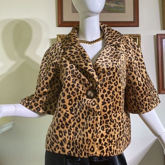 Apt.9 Leopard Print 50’s Style Teddy Jacket - Picture 9 of 16